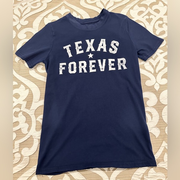 Home of the Brave “Texas Forever” Unisex Tee Shirt Navy Blue & White - Picture 2 of 12